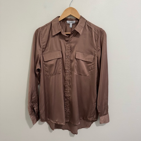 Equipment Leema Bronze Metallic Button Down Top - Picture 2 of 6
